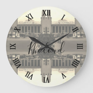 Vintage Irak Bagdad zentraler Bahnhof Große Wanduhr