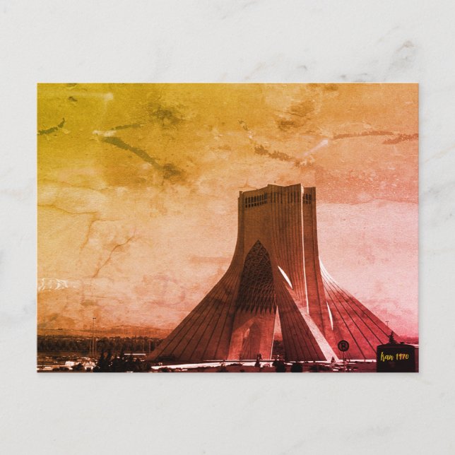 Vintage Iran Teheran Azadi-Platz Postkarte (Vorderseite)