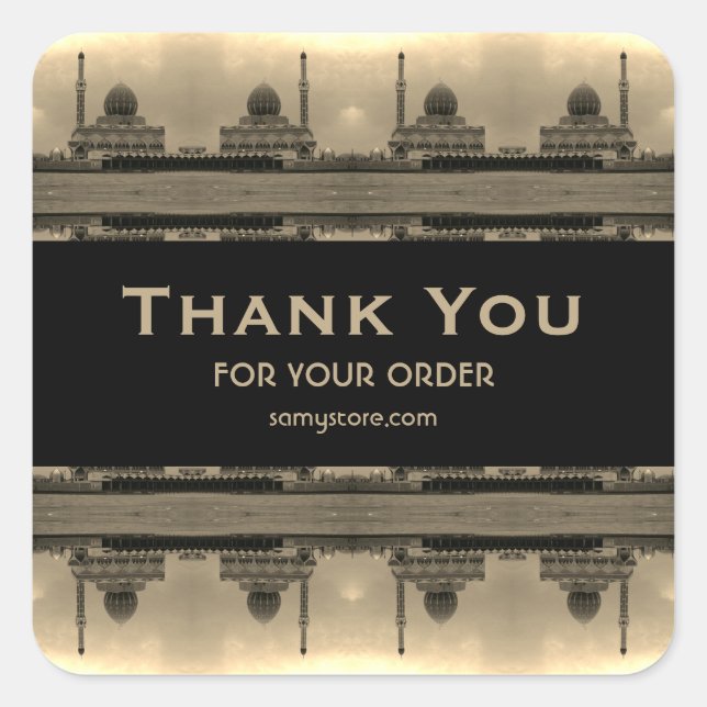 Vintage Iraq Baghdad Buniya Mosque 1970 Quadratischer Aufkleber (Vorderseite)