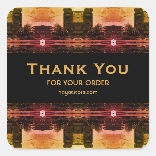 Vintage Iraq Baghdad fountain 1970 Quadratischer Aufkleber (Vorderseite)