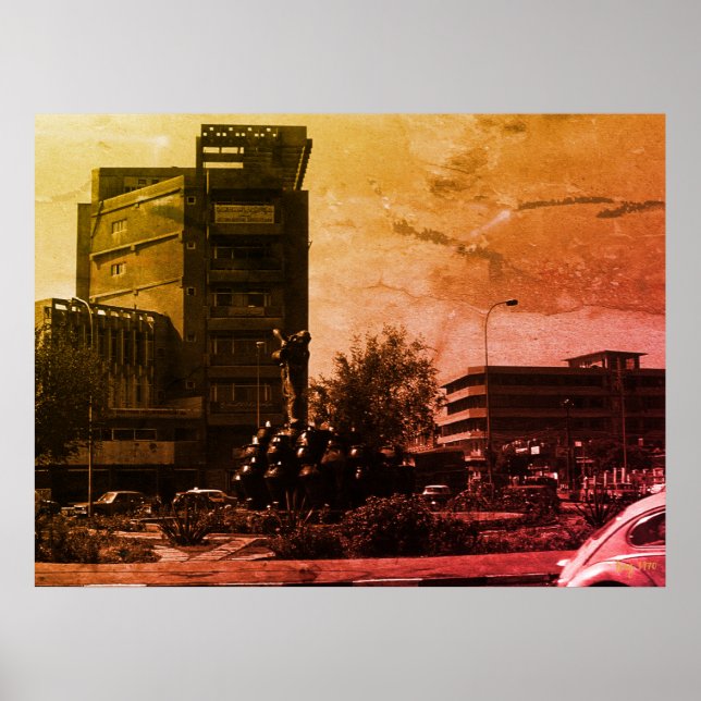 Vintage Iraq baghdad fountain Poster (Vorne)