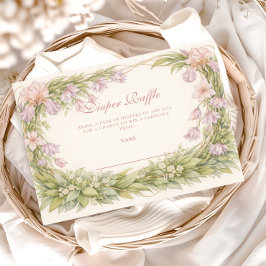 Vintage Iris And Bellflower Botanic Diapper Raffle Begleitkarte