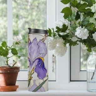 Vintage Iris-Illustration Thermosbecher
