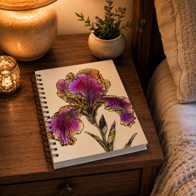 Vintage Iris mit Bart Botanisches Journal Notizbuch (A beautiful place to collect your thoughts, one page at a time.)