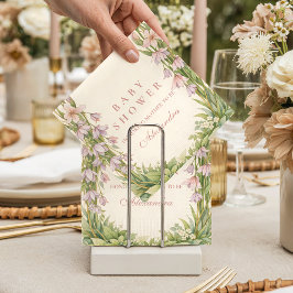 Vintage Iris und Glockenblume Botanische Babyparty Serviette