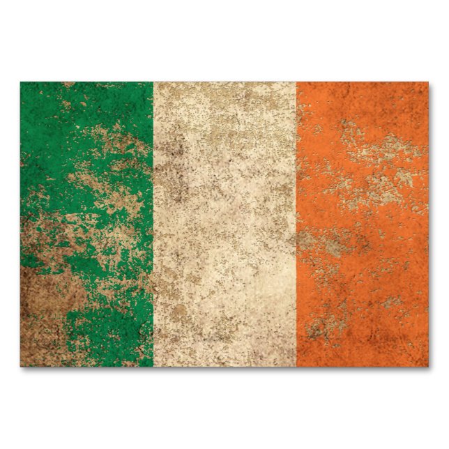 Vintage irische Flagge mit starkem Alter Tischnummer (Vorderseite)