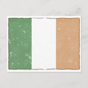 Vintage irische Flagge Postkarte