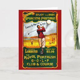 Vintage irische Golfkarte Feiertagskarte