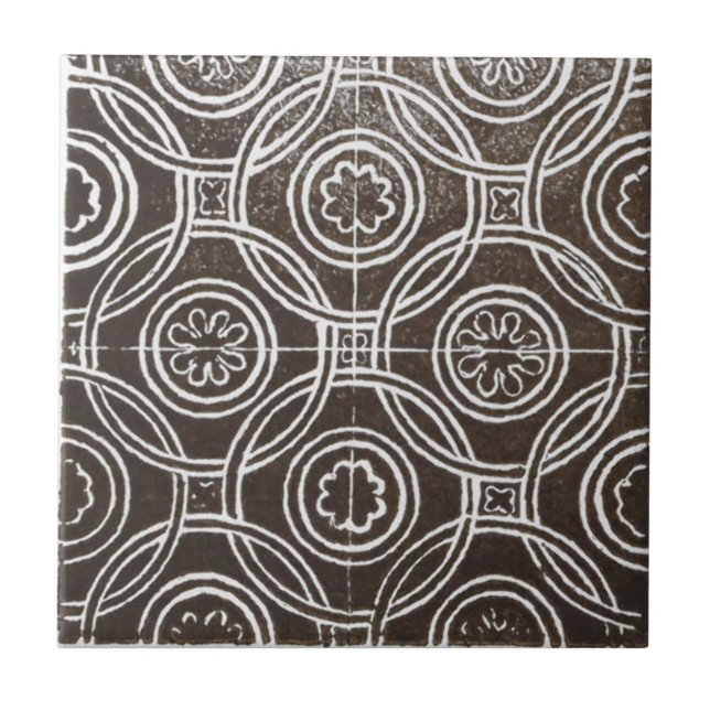 Vintage irische Keramik Art Design Black Fliese (Vorderseite)