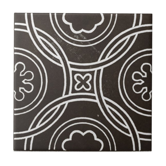 Vintage irische Keramik Art Design Black Fliese (Vorderseite)