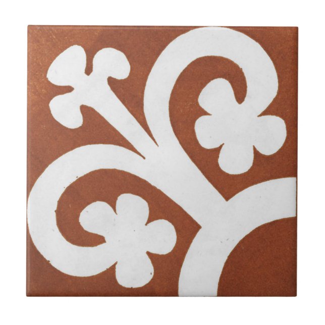 Vintage irische Keramik Art Design Red Cloud Fliese (Vorderseite)