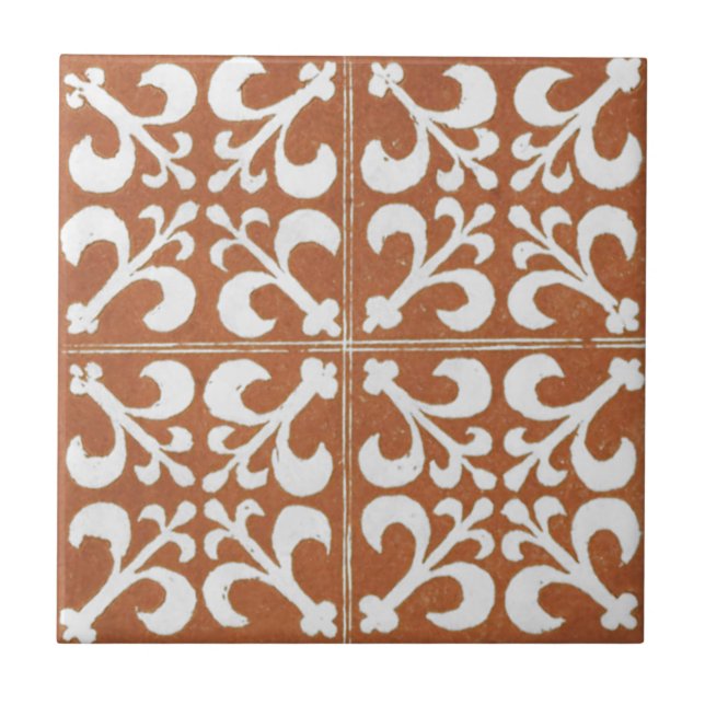 Vintage irische Keramik Art Design Red Fliese (Vorderseite)