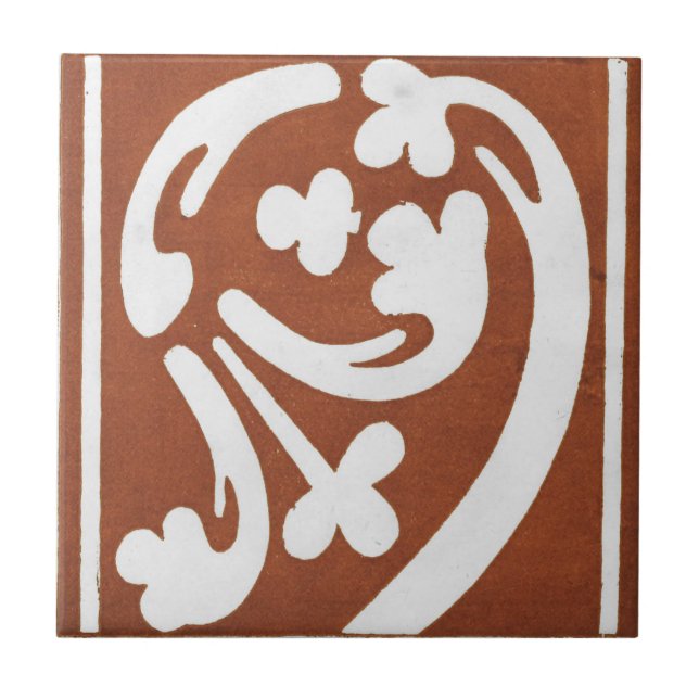 Vintage irische Keramik Art Design Red Fliese (Vorderseite)