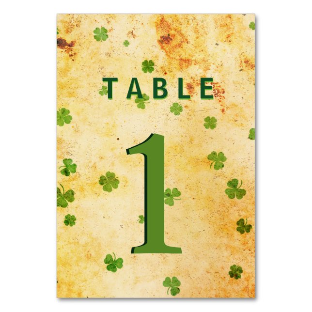 Vintage irische Kleeblätter Tischnummer (Vorderseite)