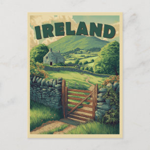 Vintage irische Landschaft Postkarte