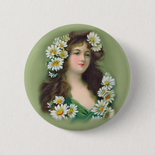 Vintage irische Maid Button