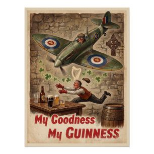 Vintage-Irische Spitfire-Kunst - Meine Güte, mein  Poster