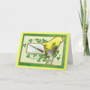 Vintage-irische St. Patrick's Day-Harp Karte