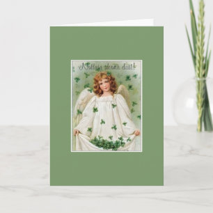 Vintage irische Weihnachtsgruß-Karte Feiertagskarte