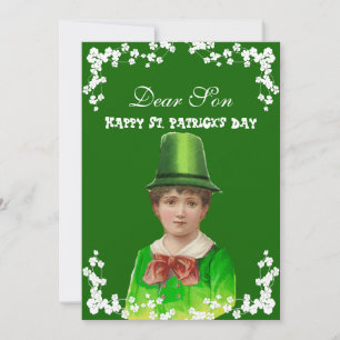 Vintage-irischer Hut St. Patrick's Day Sohn/Enkel Feiertagskarte