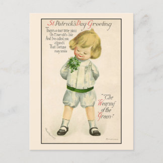 Vintage-Irischer-Junge-St.-Patrick's-Tag Feiertagspostkarte