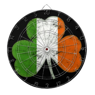 Vintage Irisches Flaggen-Shamrock Dartscheibe