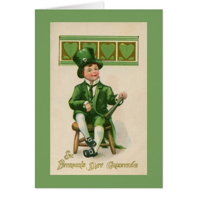 Vintage Irish Boy St. Patrick's Day Card (Vorne)