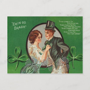 Vintage Irish Pärchen St. Patrick's Day Card Postkarte