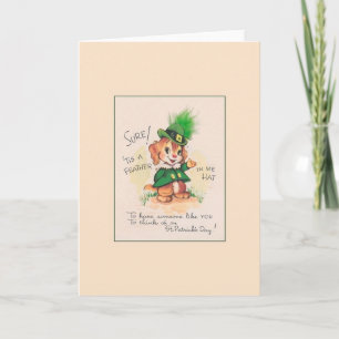 Vintage Irish Puppy St. Patrick's Day Card Karte