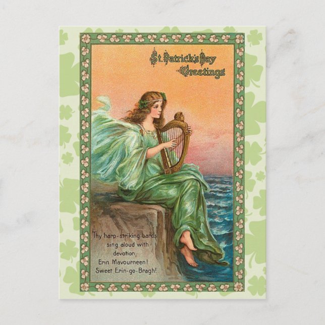 Vintage Irish St. Patrick's Day Postkarte (Vorderseite)