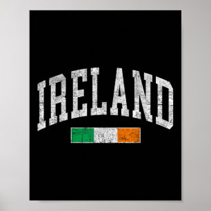 Vintage Irland-Flagge Irischer Retro-Throwback Her Poster