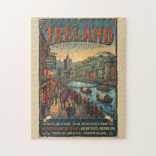 Vintage-Irland-Reiseposter Puzzle