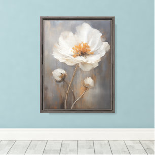 Vintage-Islandmohn-Kunstwerk auf gespannter Leinwa Leinwanddruck