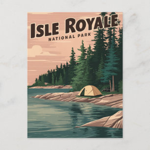Vintage Isle Royale Feiertagspostkarte