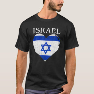Vintage-Israel-Flagge Herz Für Israelische T-Shirt