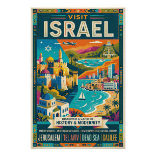 Vintage-Israel-Reiseplakat Poster