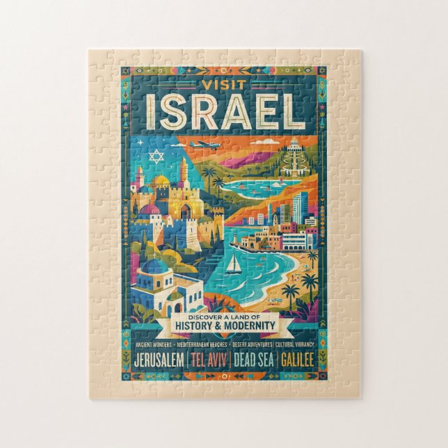 Vintage-Israel-Reiseplakat  Puzzle (Vertikal)