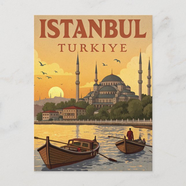 Vintage Istanbul Travel Postkarte (Vorderseite)