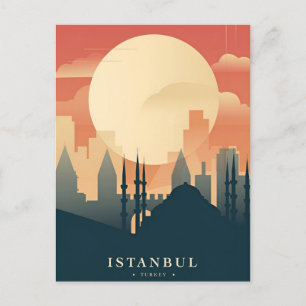 Vintage-Istanbul-Turm-Türkei-Reise-Aquarell Postkarte