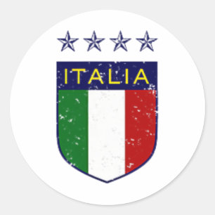 Vintage Italia Fußball beidseitig bedruckt Runder Aufkleber