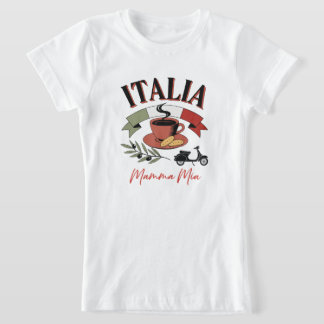 Vintage Italia Kaffee, Retro-Roller & Mamma Mia T-Shirt