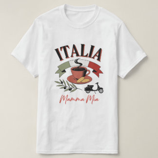 Vintage Italia Kaffee, Retro-Roller & Mamma Mia T-Shirt