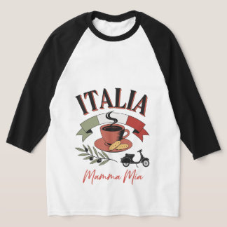 Vintage Italia Kaffee, Retro-Roller & Mamma Mia T-Shirt