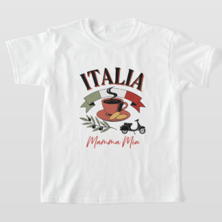 Vintage Italia Kaffee, Retro-Roller & Mamma Mia T-Shirt