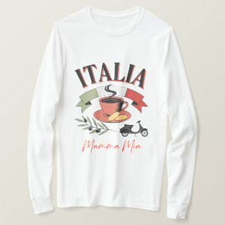 Vintage Italia Kaffee, Retro-Roller & Mamma Mia T-Shirt