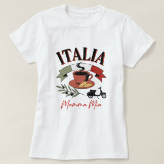 Vintage Italia Kaffee, Retro-Roller & Mamma Mia T-Shirt