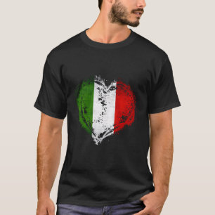Vintage Italien Herzform Italienische Flagge Styli T-Shirt