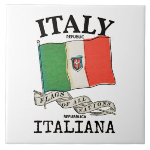 Vintage Italien Landesflagge Fliese