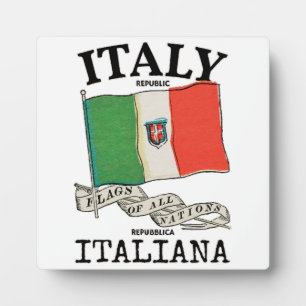 Vintage Italien Landesflagge Fotoplatte