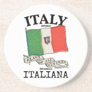 Vintage Italien Landesflagge Getränkeuntersetzer